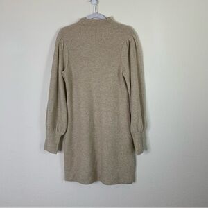 Madewell womens tan wool blend long sleeve turtleneck dress M